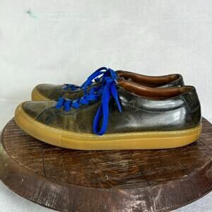 Gustin Sneakers Mens 7 Low Top Brown Leather Lined Lace Up Made In Italy